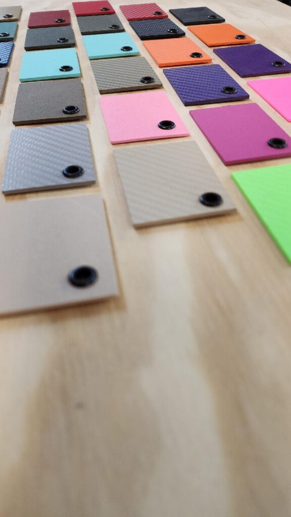 Kydex sheet colour and texture samples on the Neptune Concealment workbench