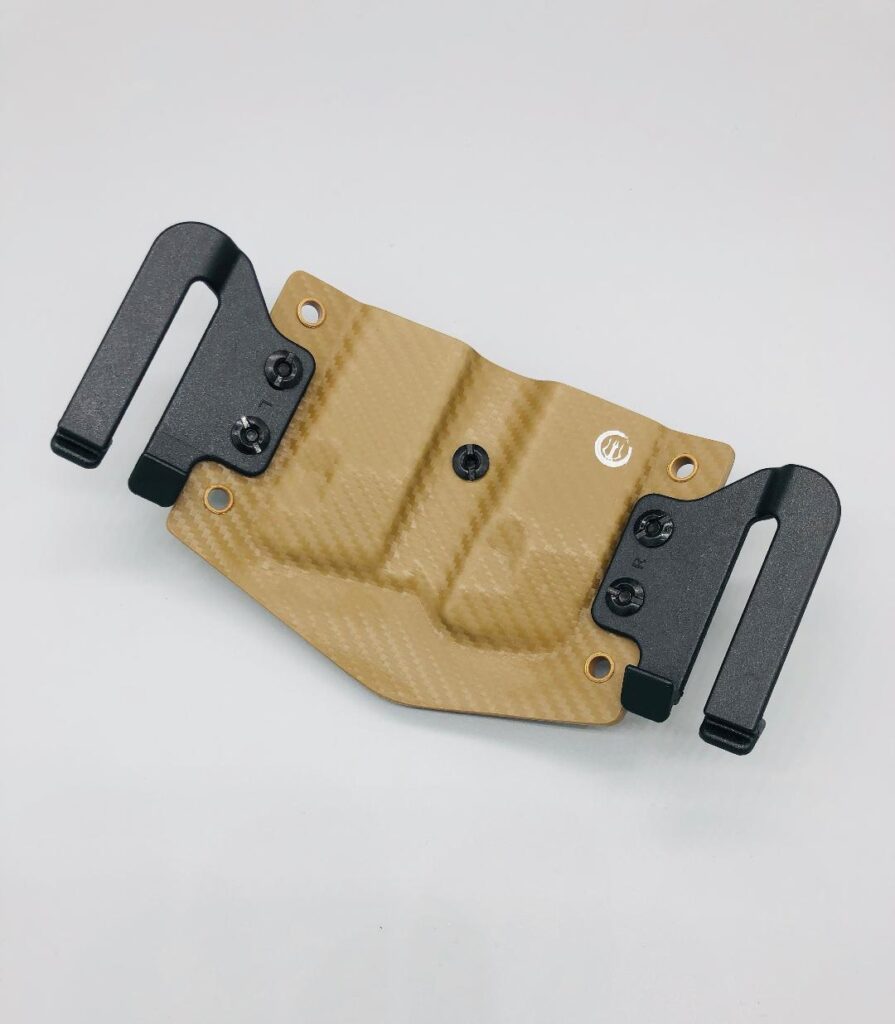 Coyote Kydex SIG Sauer P365 double magazine carrier with soft loop attachments