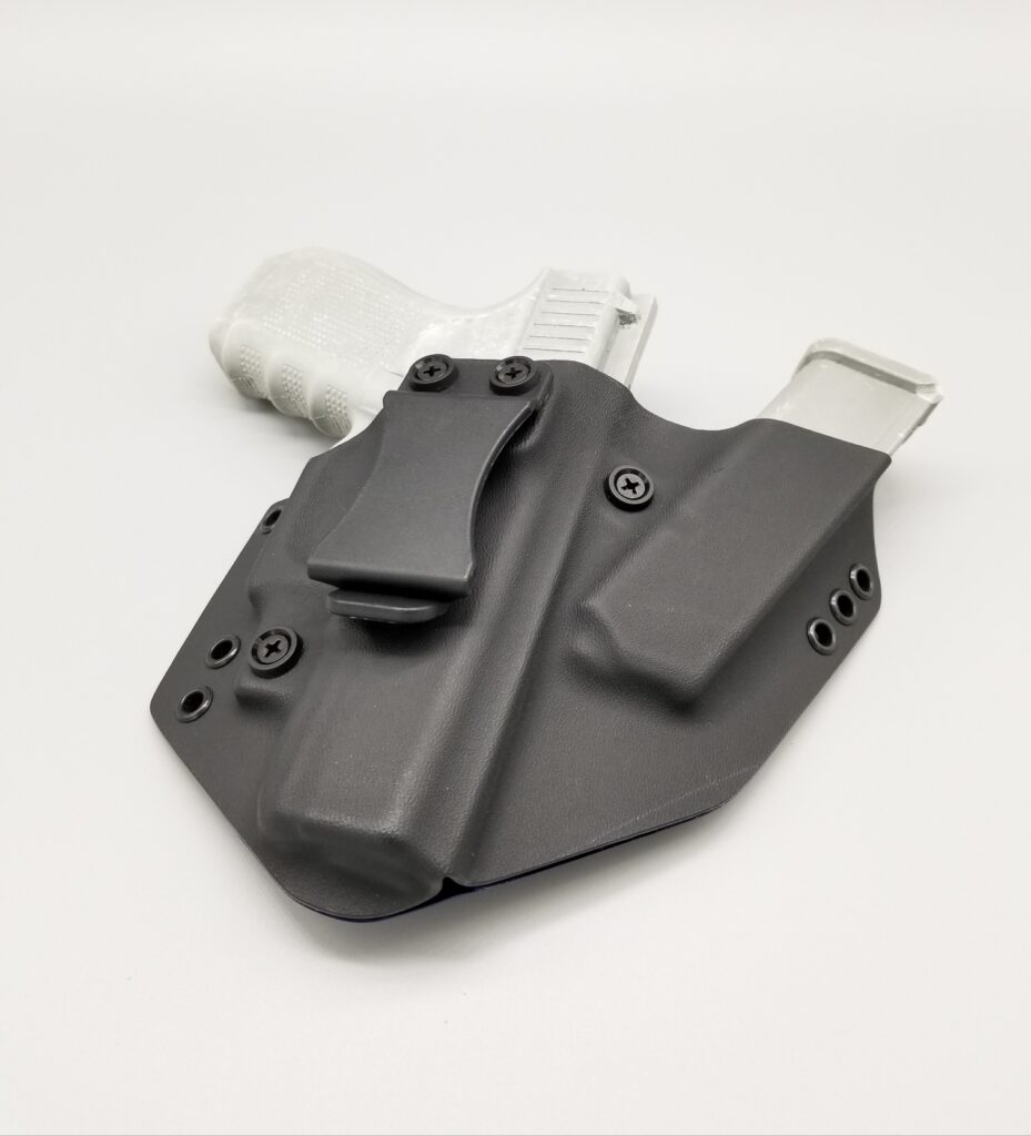 Hades Series Kydex sidecar holster and magazine pouch with a Fomi belt clip