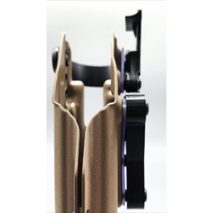 Coyote Zeus Level 2 duty holster side profile showing the mounting plate stack