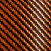 Orange Carbon Fiber fabric overlay swatch for a custom Kydex holster from Neptune Concealment