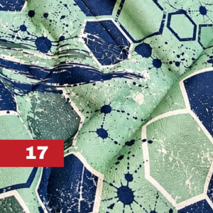 Green and navy hexagon Kydex holster print, pattern 17